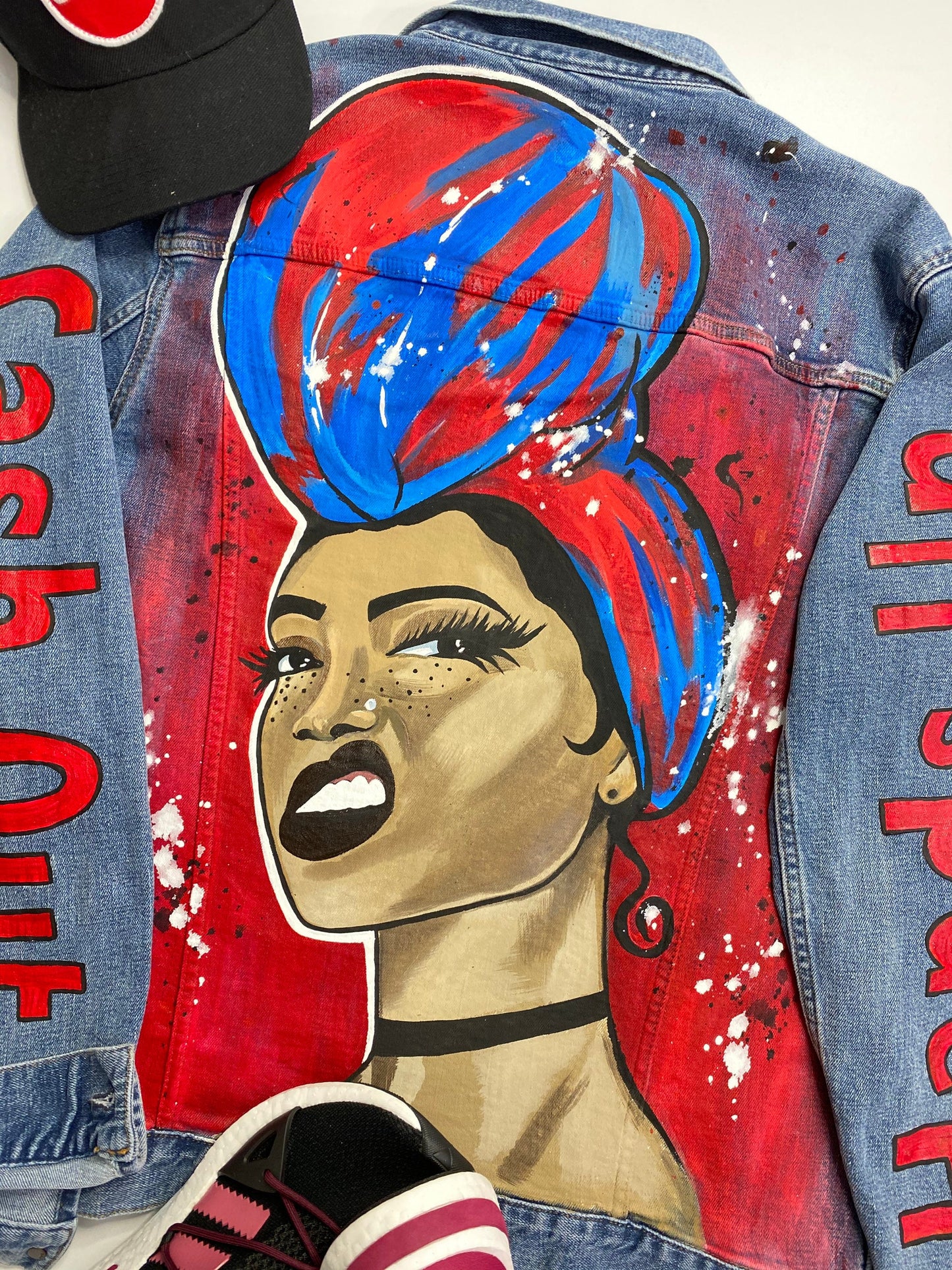 Birthday Gift for Him | Hand-Painted Hip Hop Denim Jacket β Custom Streetwear Graffiti Art | Unique Urban Fashion Gift