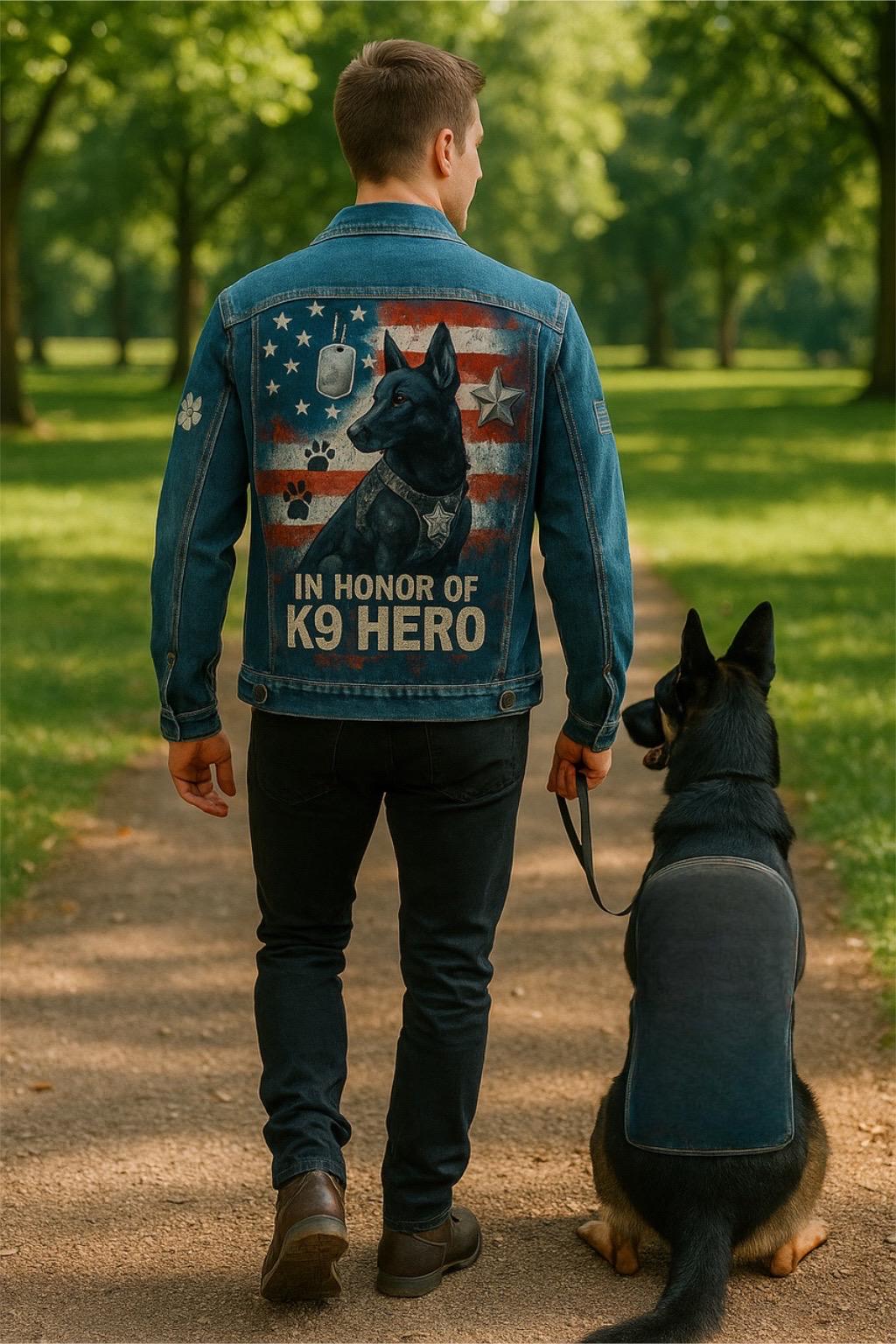 Custom Dog Portrait Denim Jacket – Hand-Painted Pet Memorial