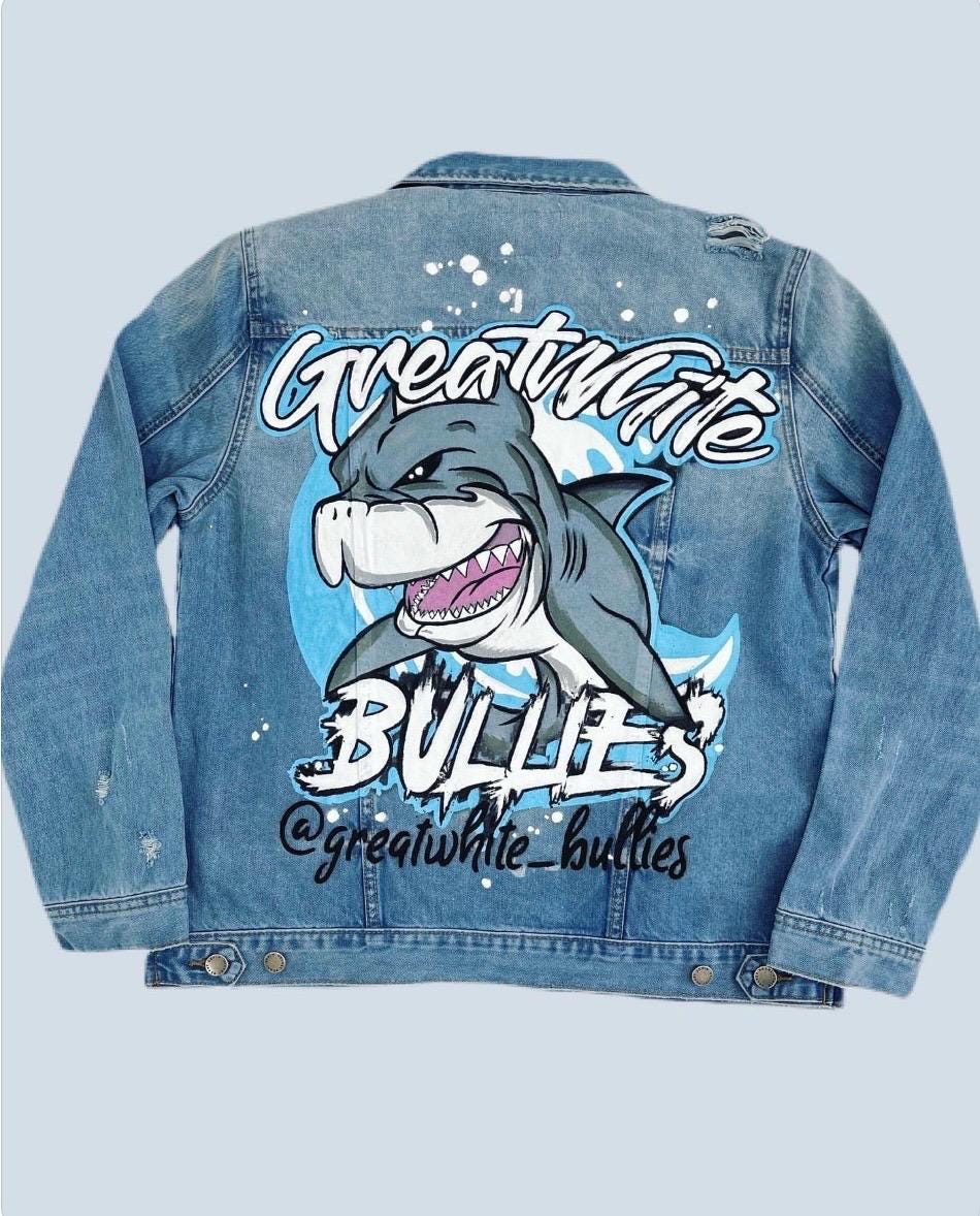 Unique Team Spirit Gift – Custom Logo Denim Jacket, Personalized Hand-Painted Jacket for Men & Women, Sports Fans and Event Outfit