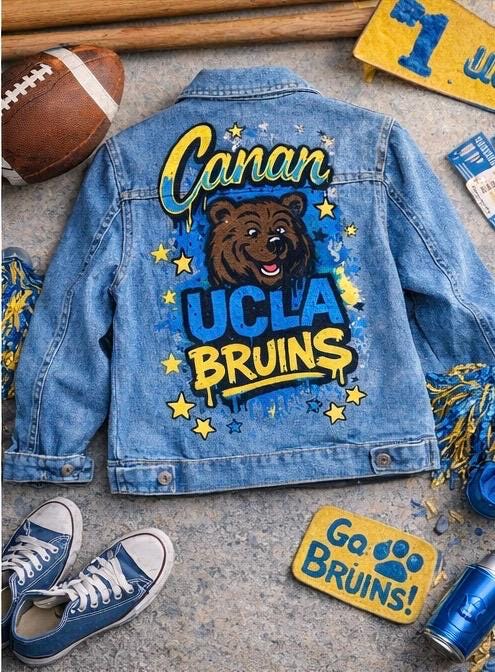 Kids Denim Jacket Hand-Painted | Personalized Name on Jacket for Boys & Girls | Back to School Gift, Game Day Outfit, Matching Family Set